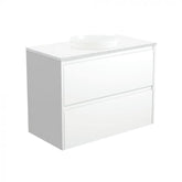 Fienza 900mm Reba Semi Inset Bianca Amato Double Draw Wall Hung Vanity